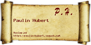 Paulin Hubert névjegykártya